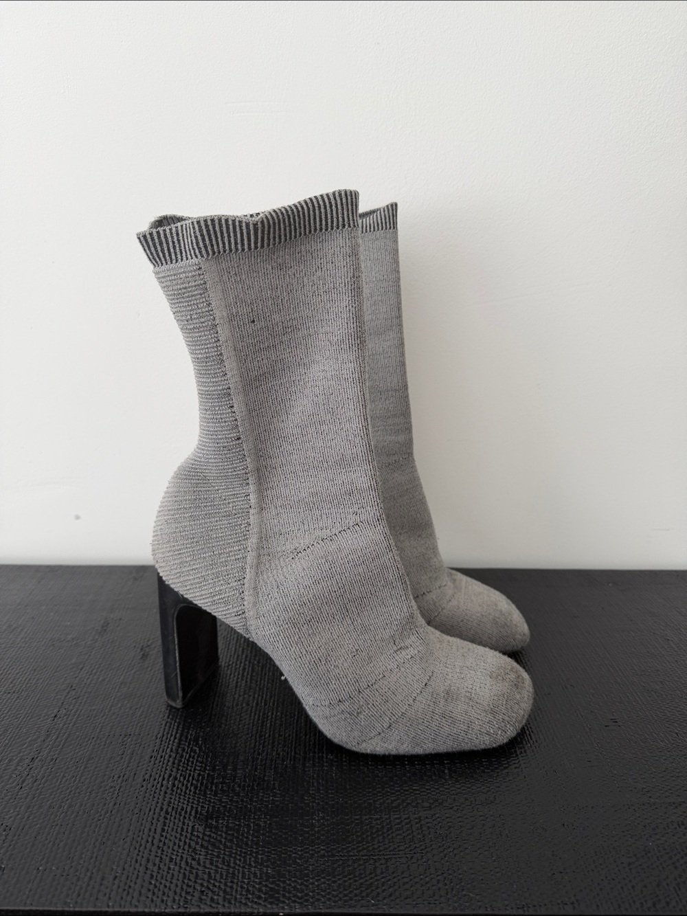 rag & bone Grey Knit Sock Heeled Ankle Boots